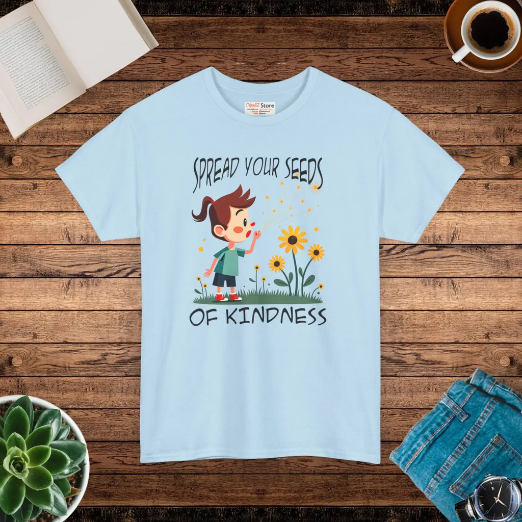 Heavy Cotton Tee - Spread Kindness All-Day Comfort - DipaliZ