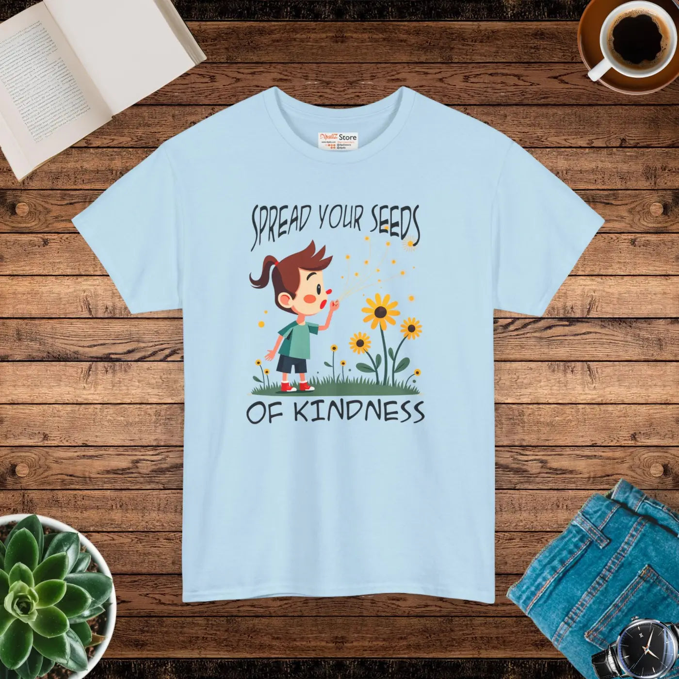 Heavy Cotton Tee - Spread Kindness All-Day Comfort - DipaliZ