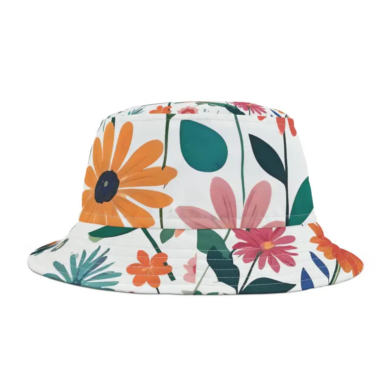 Polyester Bucket Hat - Spring Flowers Vintage Vibe - DipaliZ