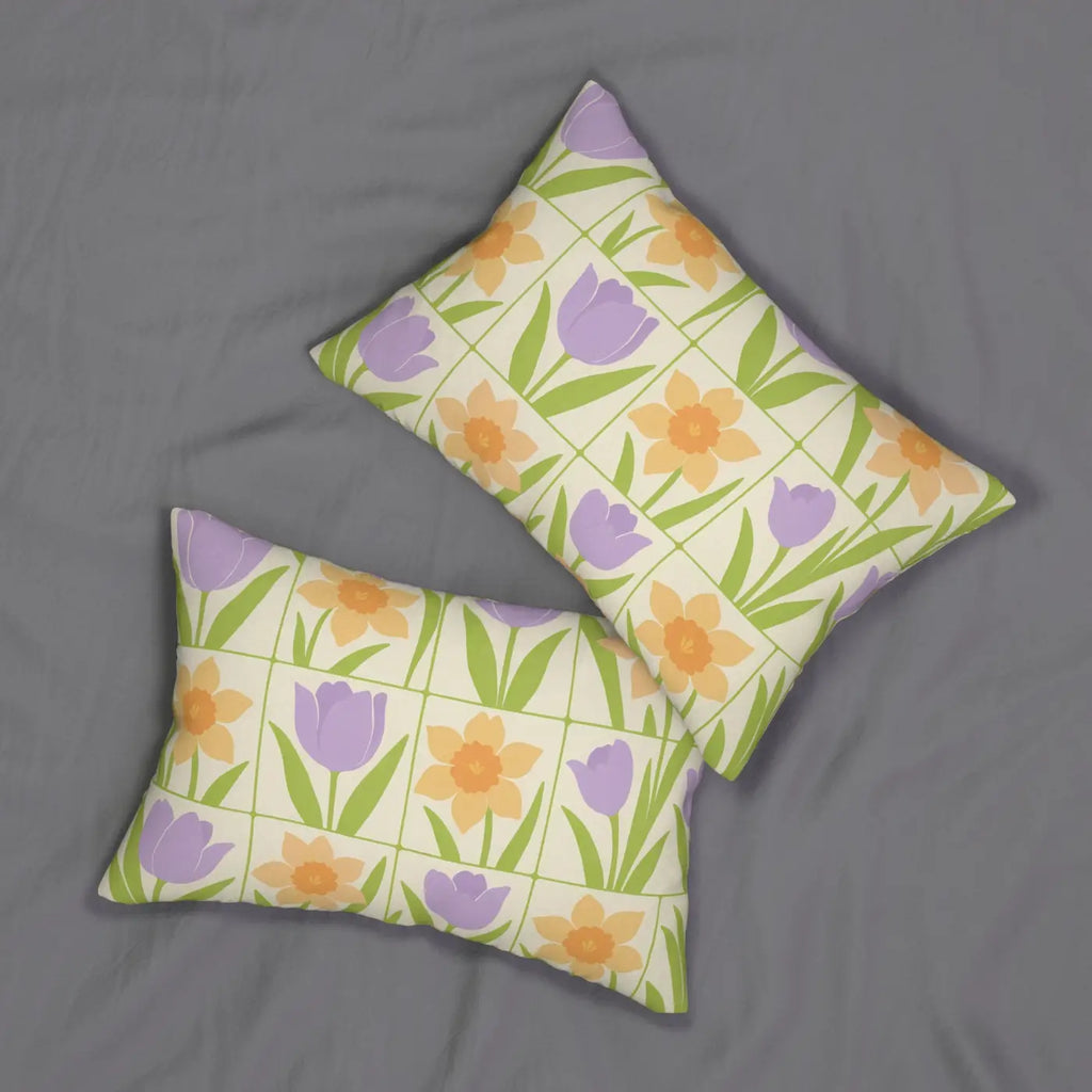 Premium Spring Floral Lumbar Pillow - Nature Inspired Decor - DipaliZ