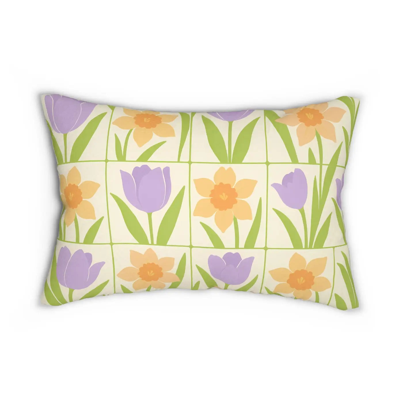 Premium Spring Floral Lumbar Pillow - Nature Inspired Decor - DipaliZ
