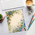 Flowers Border Notepad - Spring Design with Magnetic Backing - DipaliZ