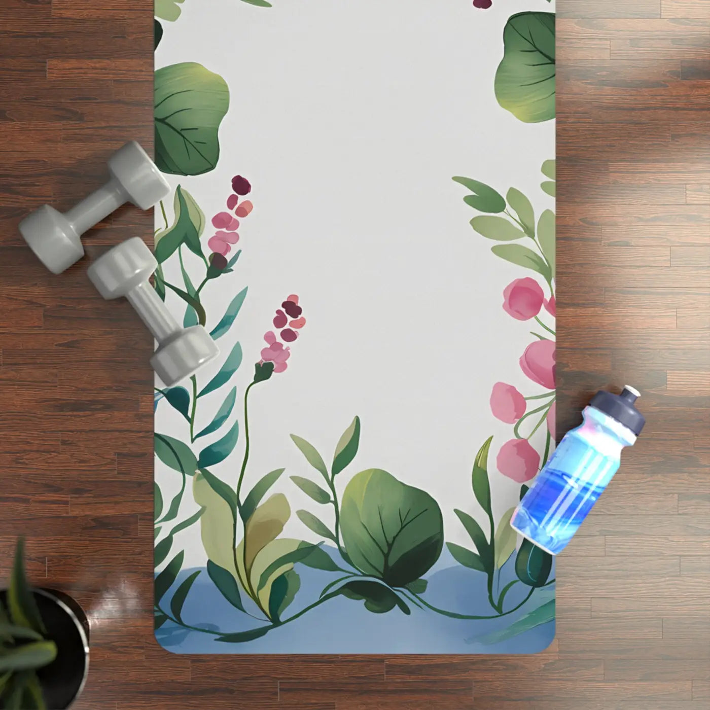 Vibrant Spring Flowers Rubber Yoga Mat - Enchanted - DipaliZ