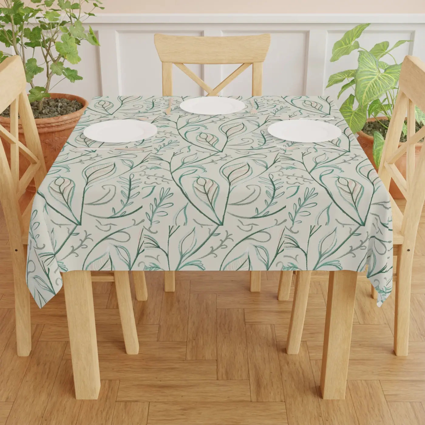 Spring Foliage Tablecloth - Polyester Dining Decor - DipaliZ