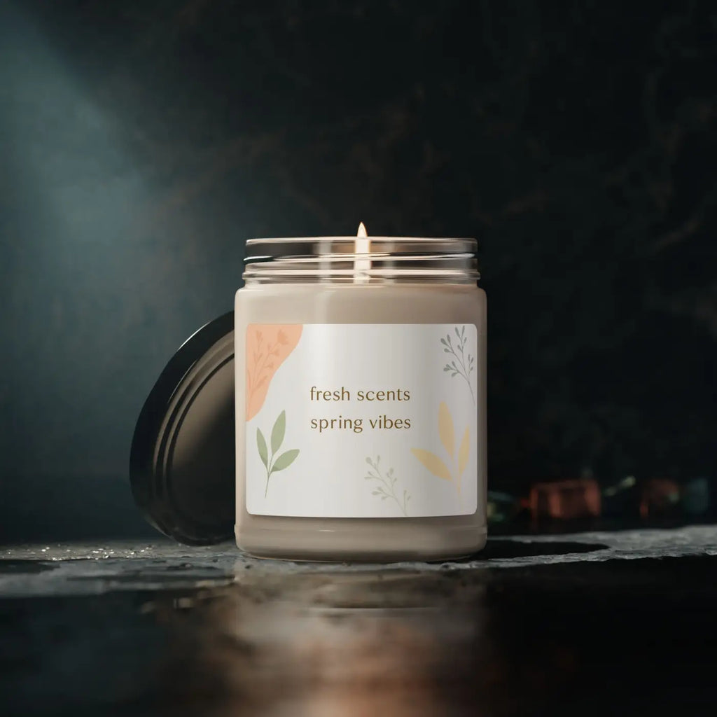 Scented Soy Candle - Spring Fresh Vibes with Fragrance Oils - DipaliZ