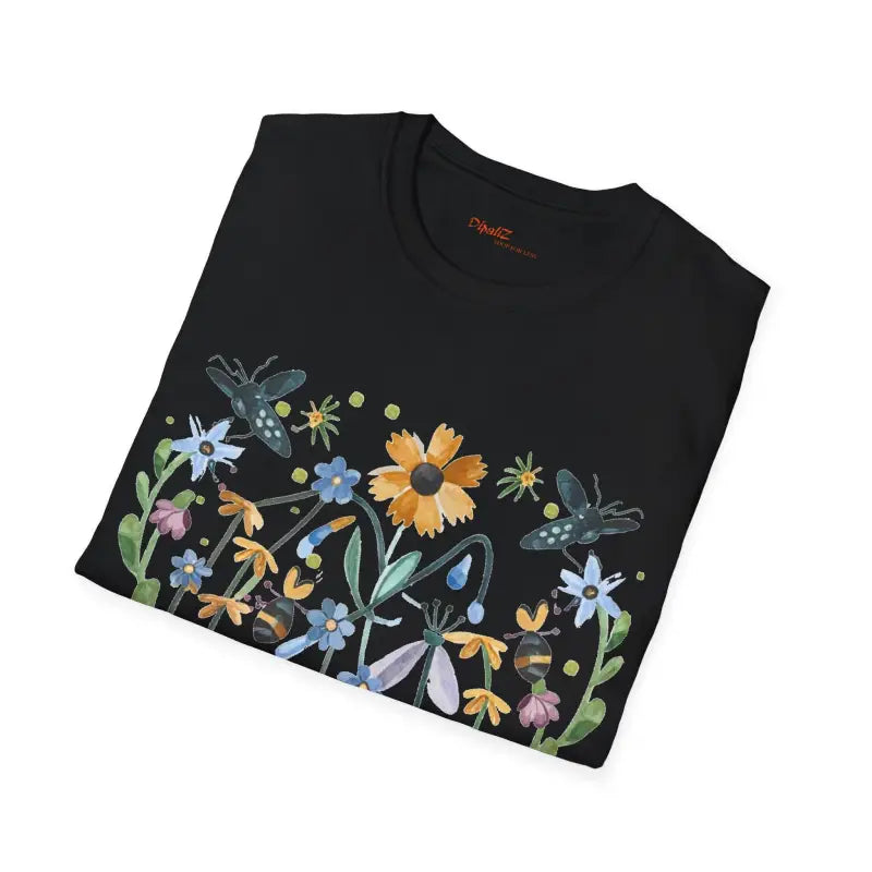 Unisex Softstyle T Shirt - Bees and Spring Flowers - DipaliZ