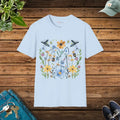 Unisex Softstyle T Shirt - Bees and Spring Flowers - DipaliZ