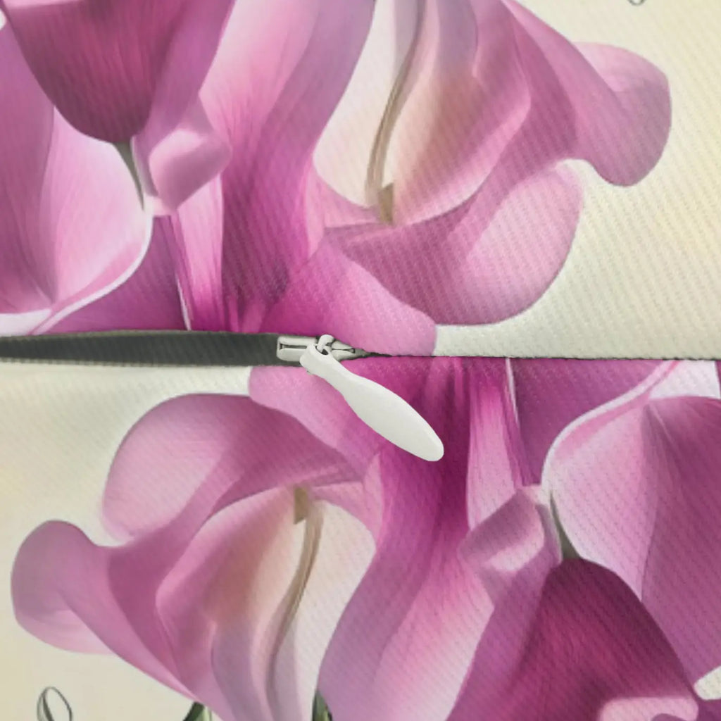 Pink Sweet Pea Flower Polyester Lumbar Pillow - Spun Polyester - DipaliZ
