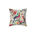 Birds and Flowers Throw Pillow - Spun Polyester Square - DipaliZ