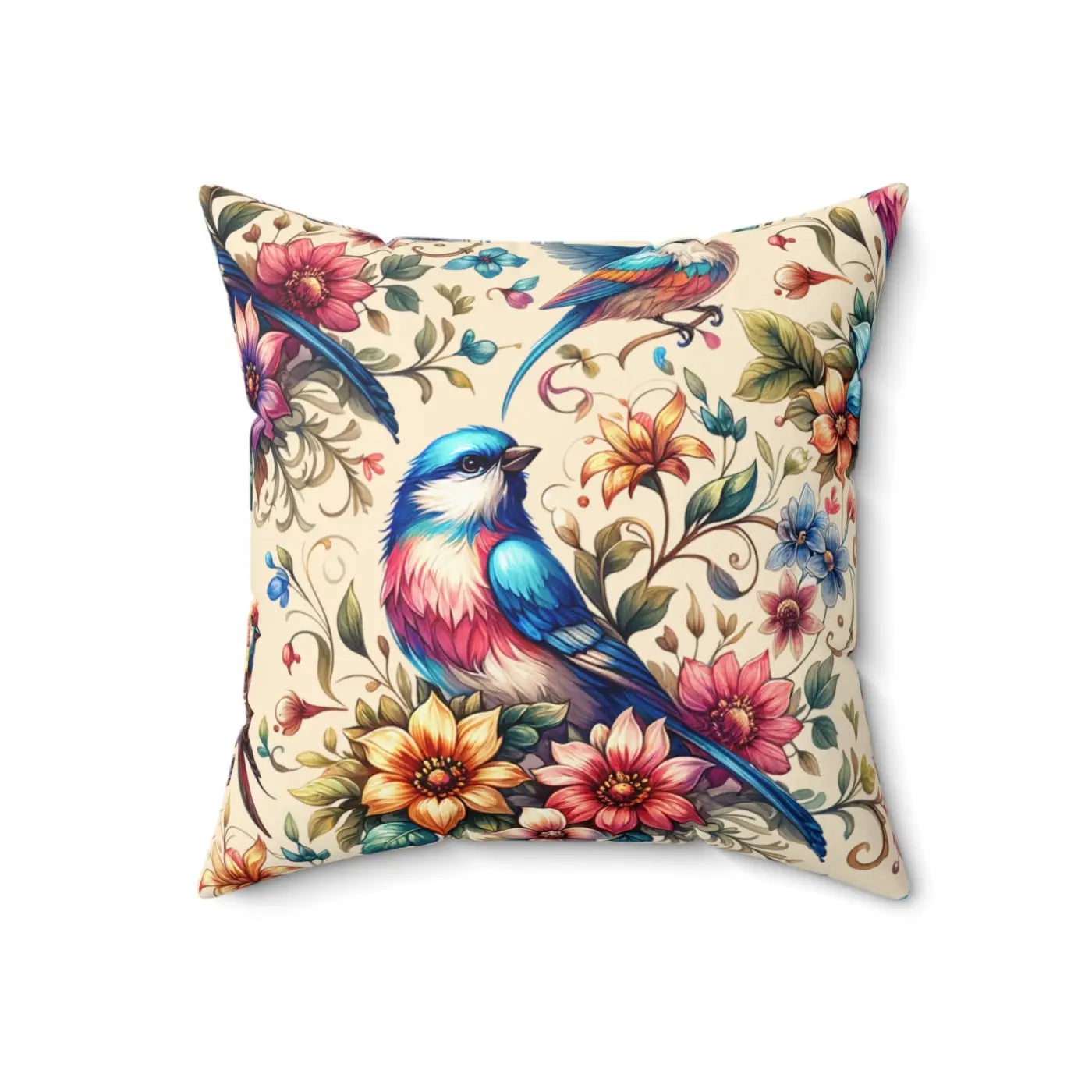 Floral Feather Spun Polyester Square Pillow - Home Decor - DipaliZ