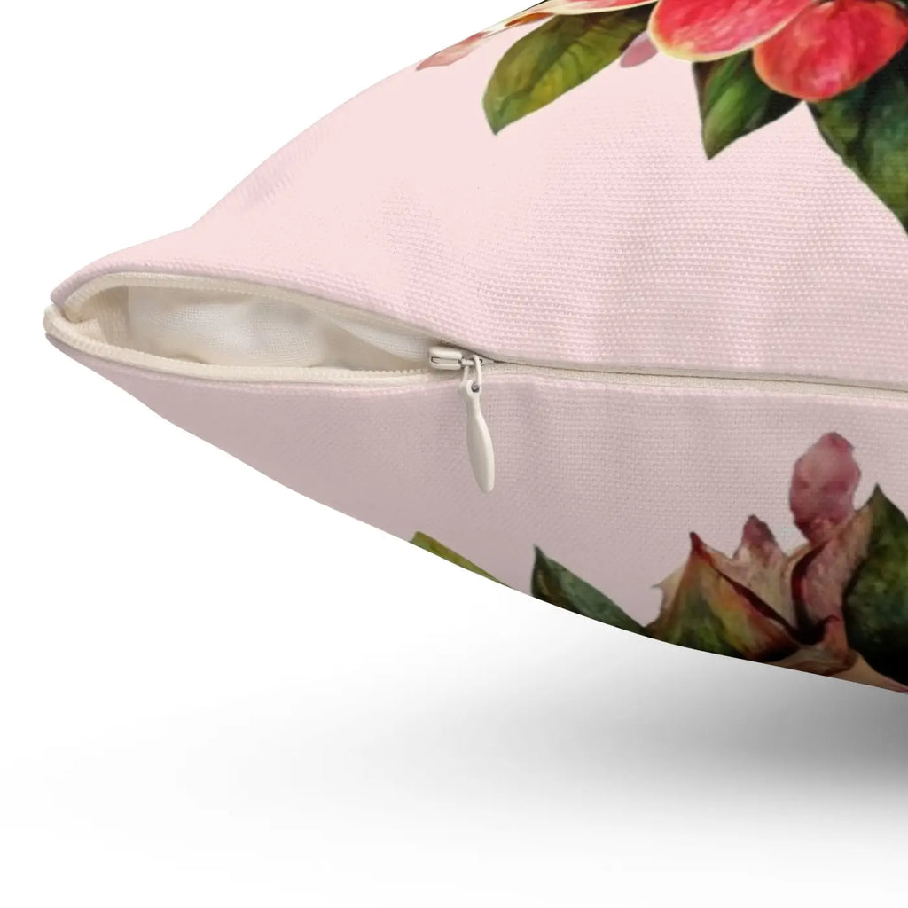 Blossoming Heart Spun Polyester Square Pillow - DipaliZ