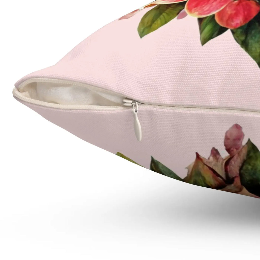 Blossoming Heart Spun Polyester Square Pillow - DipaliZ