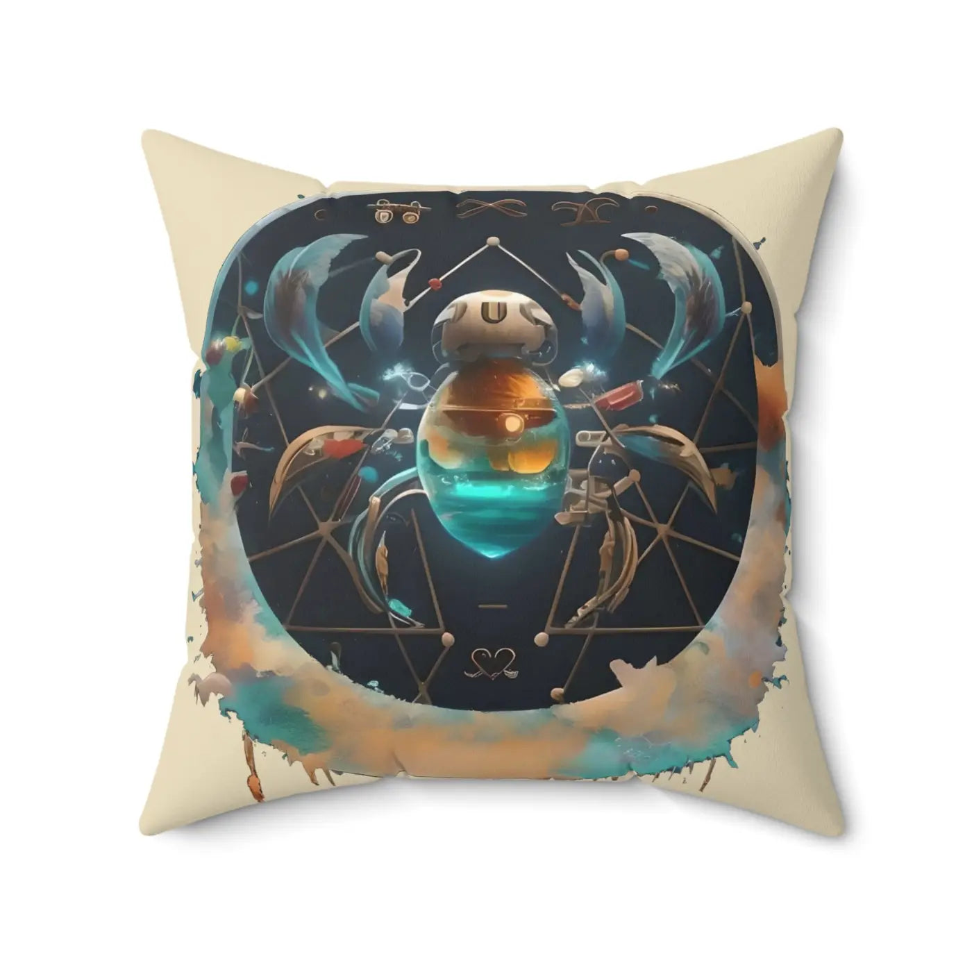 Cancer Zodiac Sign Throw Pillow - Polyester Square Pillow - DipaliZ