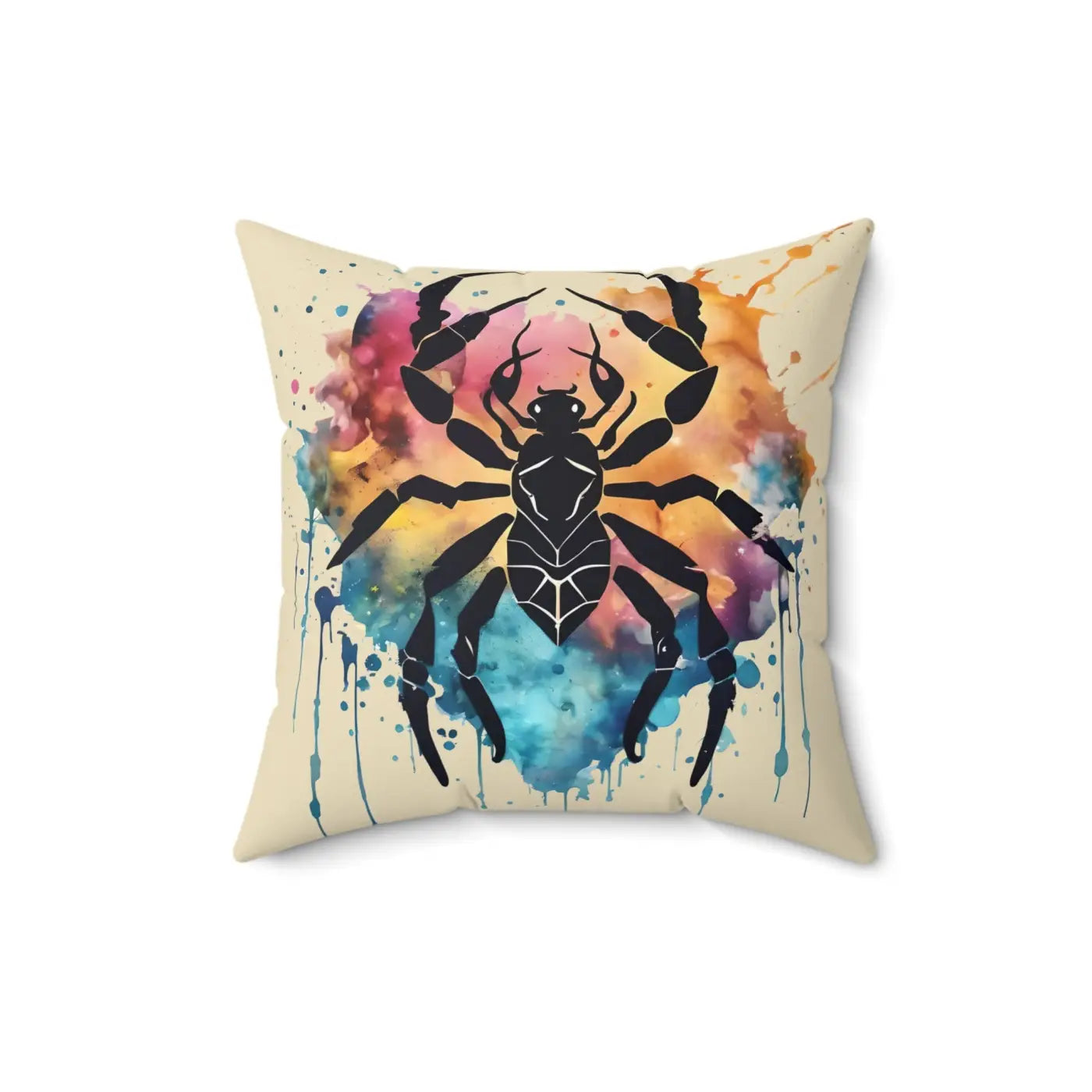 Cancer Zodiac Sign Polyester Square Pillow - Spun Comfort - DipaliZ