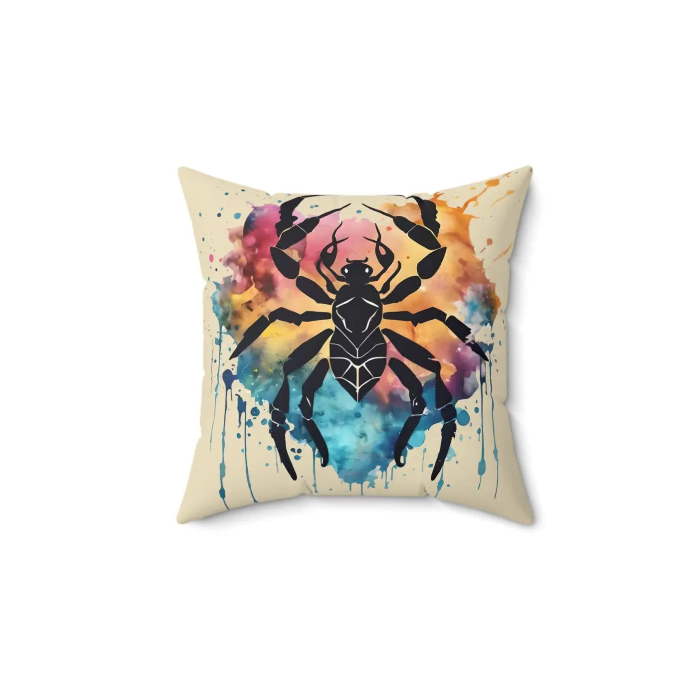 Cancer Zodiac Sign Polyester Square Pillow - Spun Comfort - DipaliZ