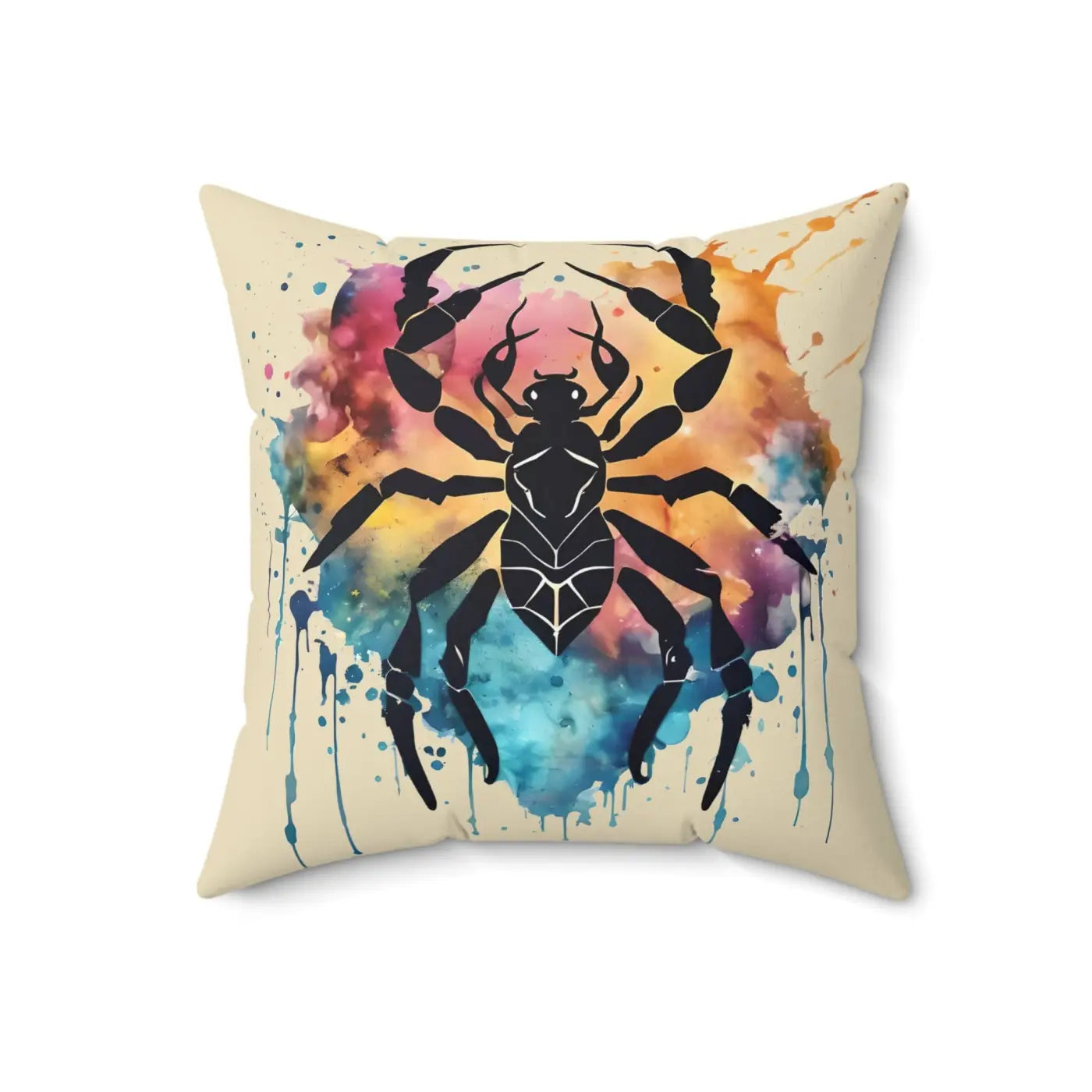 Cancer Zodiac Sign Polyester Square Pillow - Spun Comfort - DipaliZ