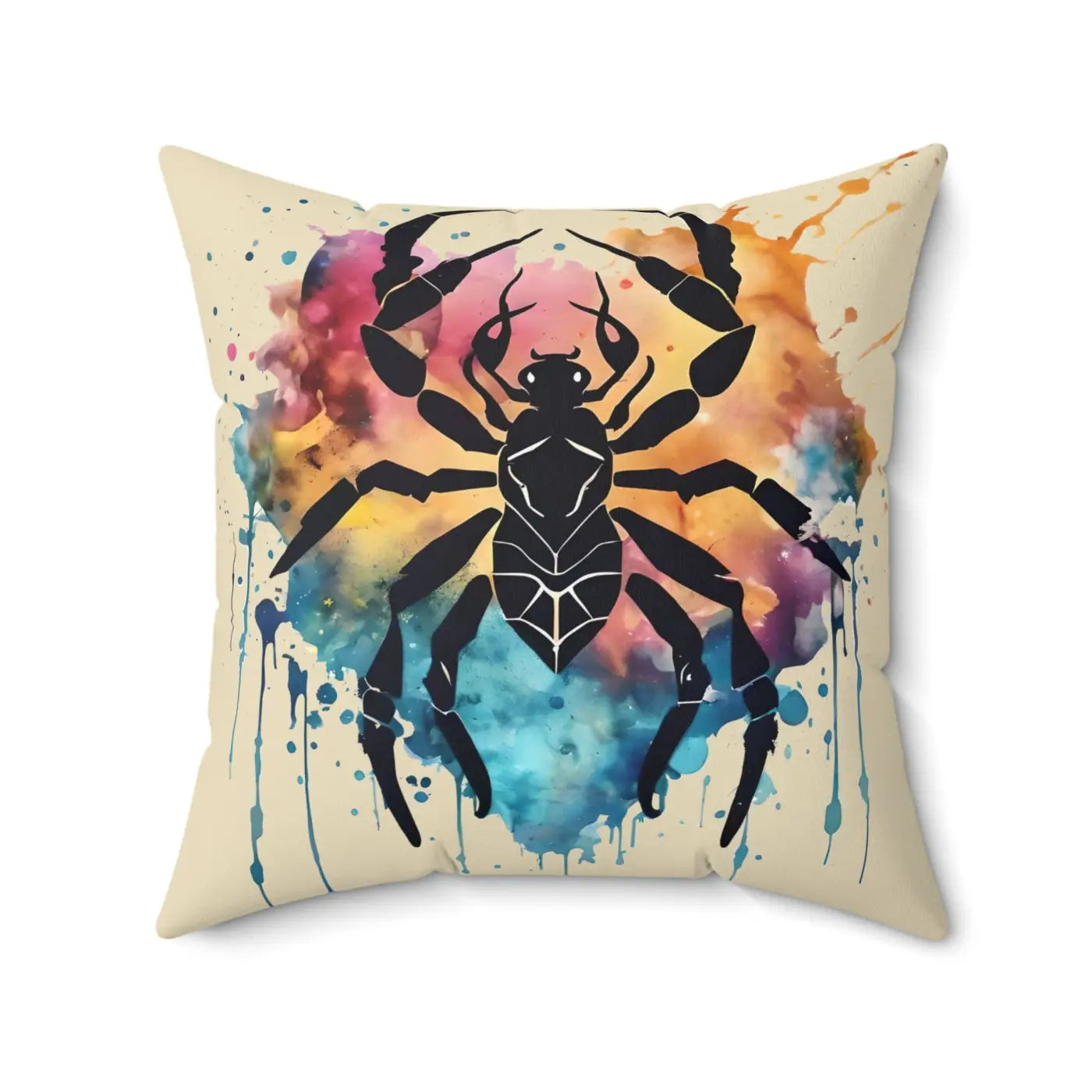 Cancer Zodiac Sign Polyester Square Pillow - Spun Comfort - DipaliZ