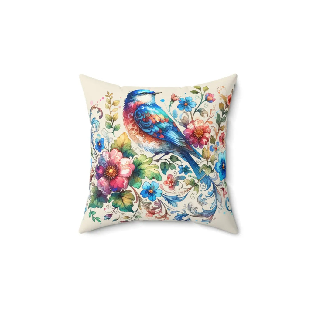 Colorful Birds Throw Pillow - Spun Polyester Square - DipaliZ