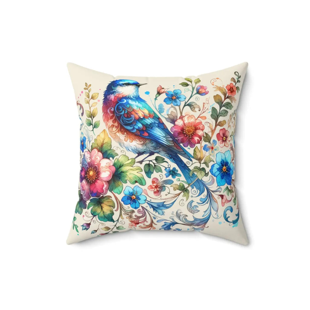 Colorful Birds Throw Pillow - Spun Polyester Square - DipaliZ