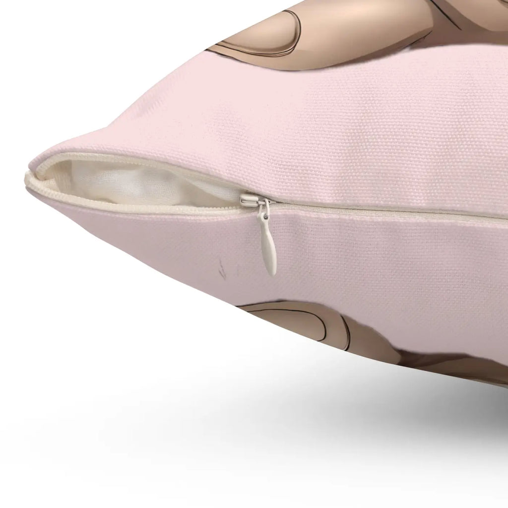 Spun Polyester Square Pillow - Teddy Bear Heart Balloon - DipaliZ