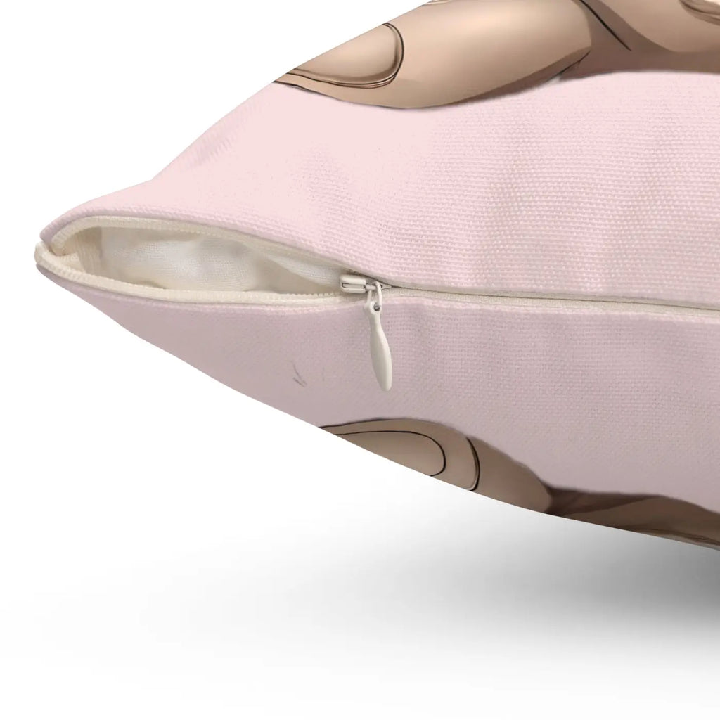 Spun Polyester Square Pillow - Teddy Bear Heart Balloon - DipaliZ
