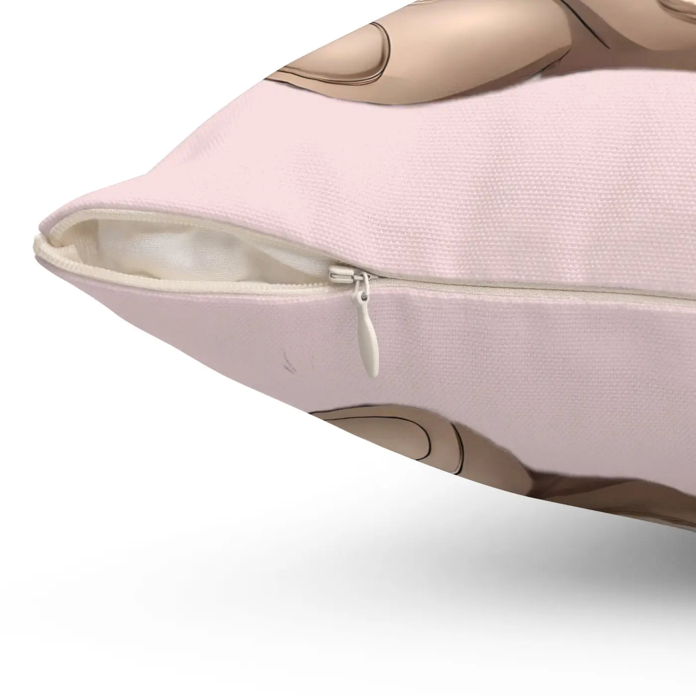 Spun Polyester Square Pillow - Teddy Bear Heart Balloon - DipaliZ