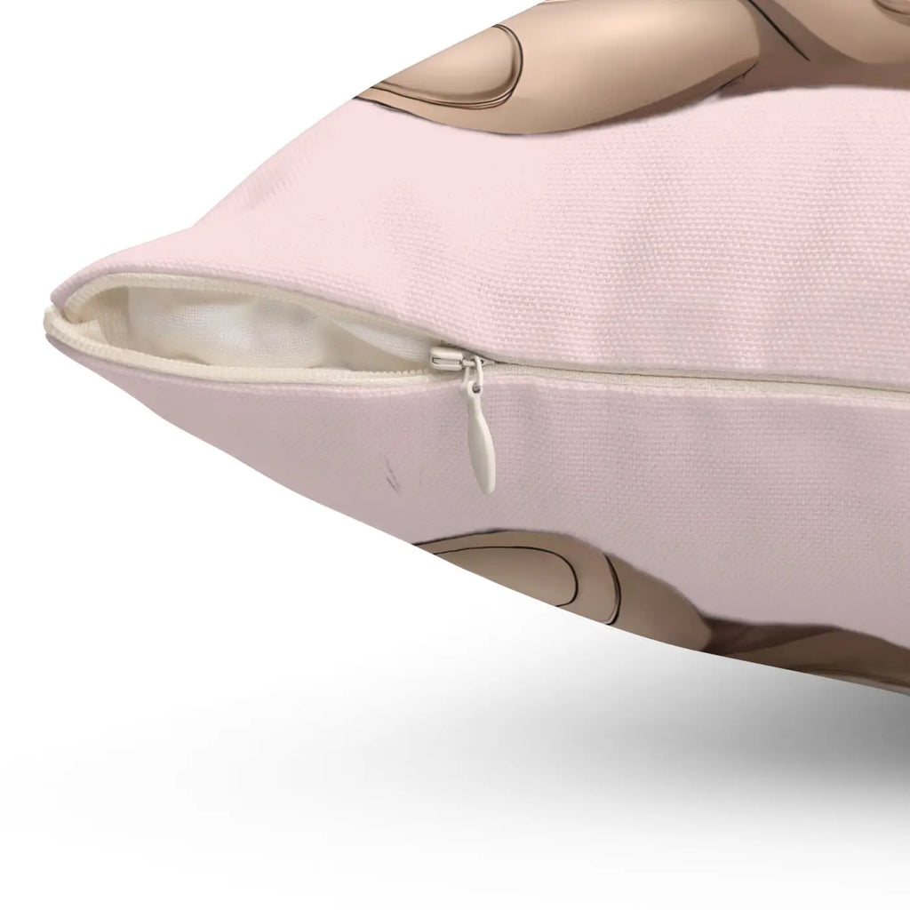 Spun Polyester Square Pillow - Teddy Bear Heart Balloon - DipaliZ