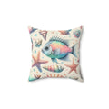 Fishes Square Pillow - Spun Polyester Marine Decor - DipaliZ