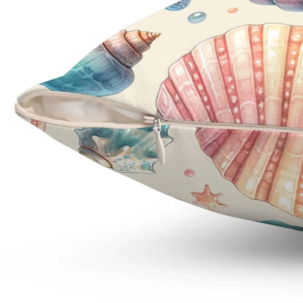 Fishes Square Pillow - Spun Polyester Marine Decor - DipaliZ
