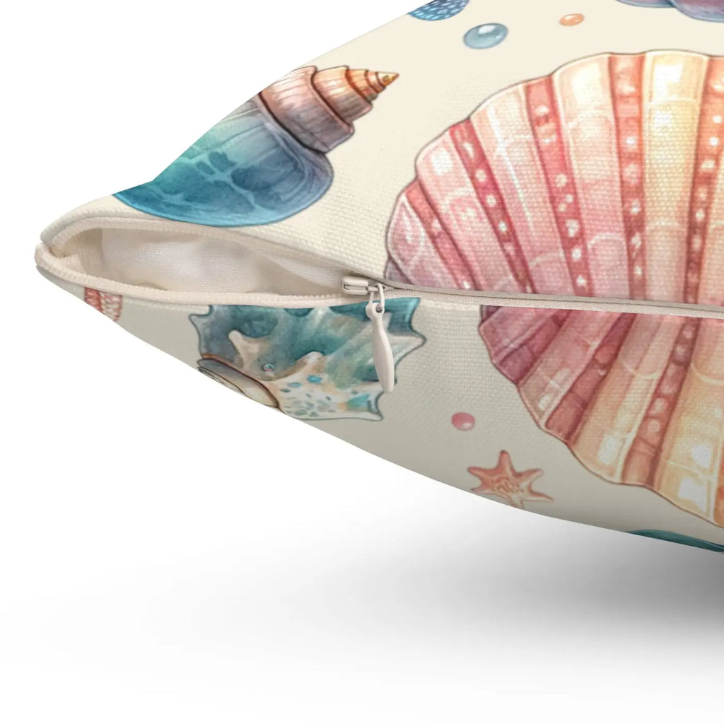 Fishes Square Pillow - Spun Polyester Marine Decor - DipaliZ