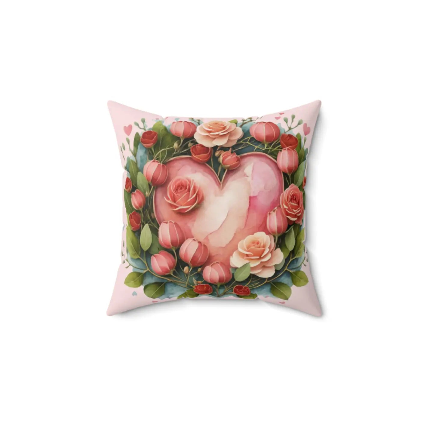 Floral Heart Square Pillow - Cozy Home Decor - DipaliZ