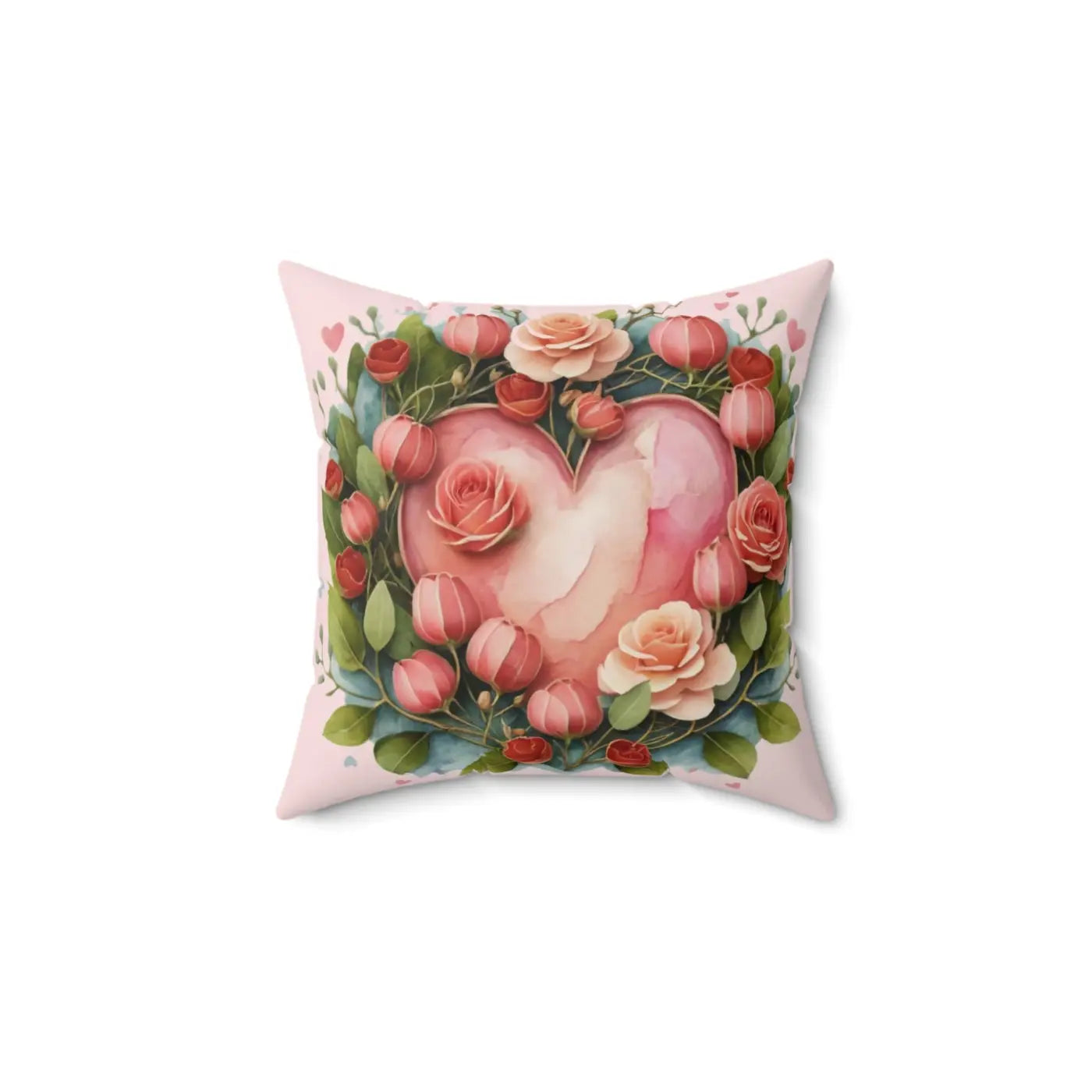 Floral Heart Square Pillow - Cozy Home Decor - DipaliZ