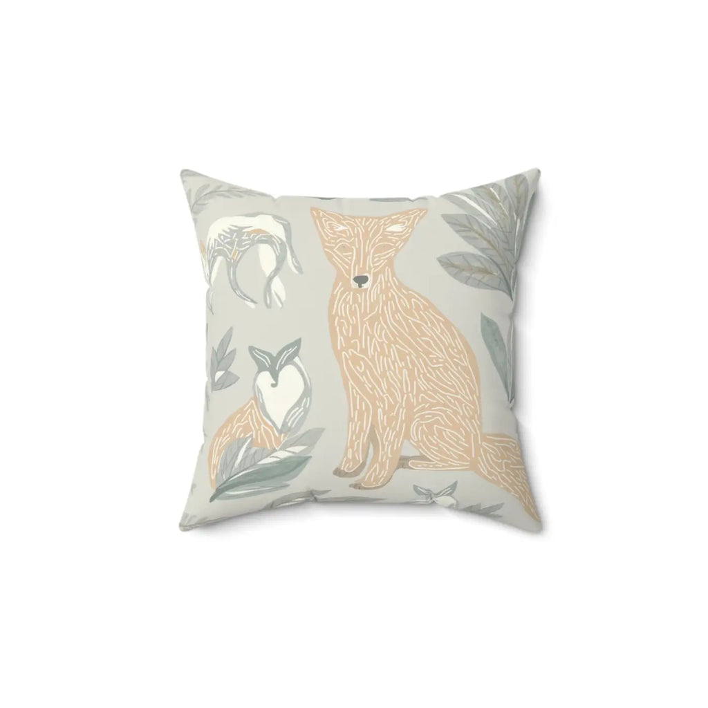 Fox Throw Pillow - Wild Drawing Polyester Design - DipaliZ