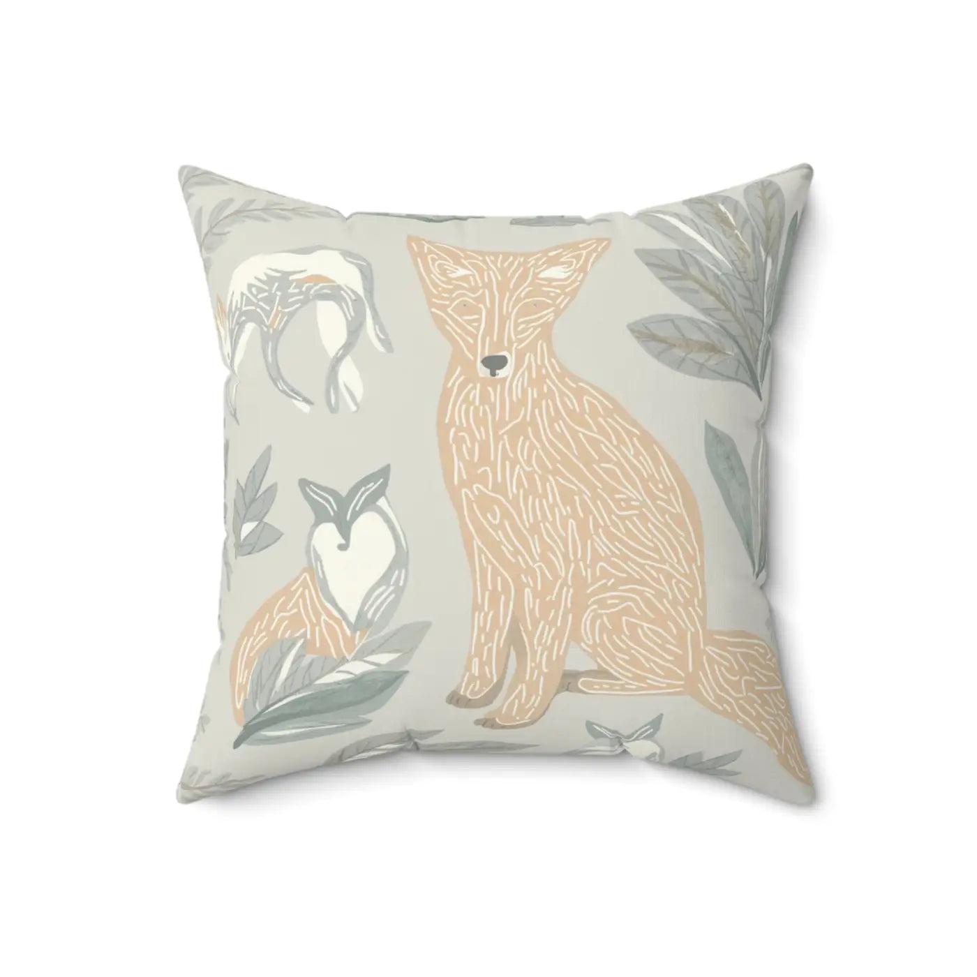 Fox Throw Pillow - Wild Drawing Polyester Design - DipaliZ