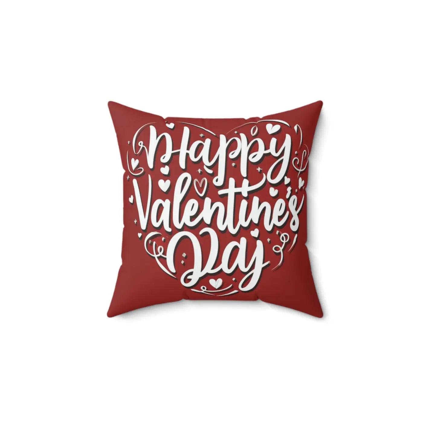 Heart Spun Polyester Square Throw Pillow - Valentine's Day - DipaliZ