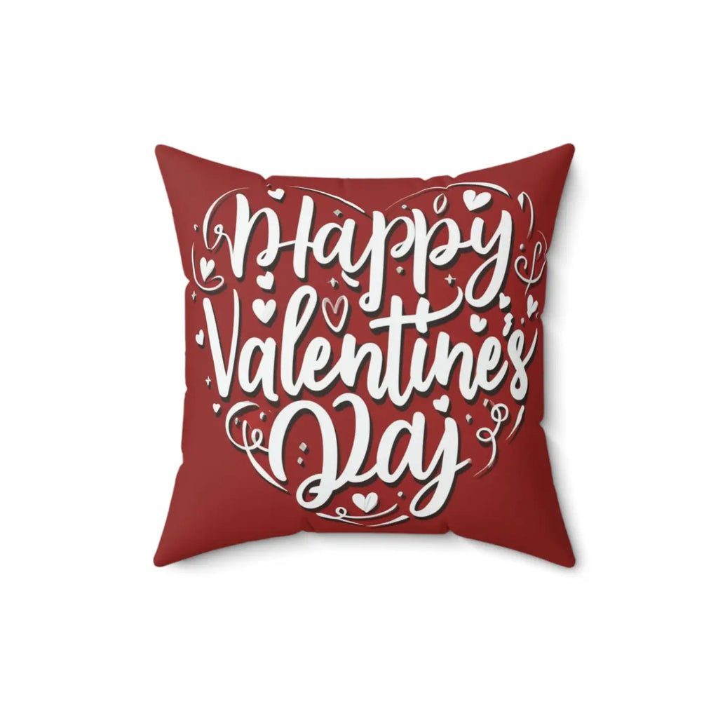 Heart Spun Polyester Square Throw Pillow - Valentine's Day - DipaliZ