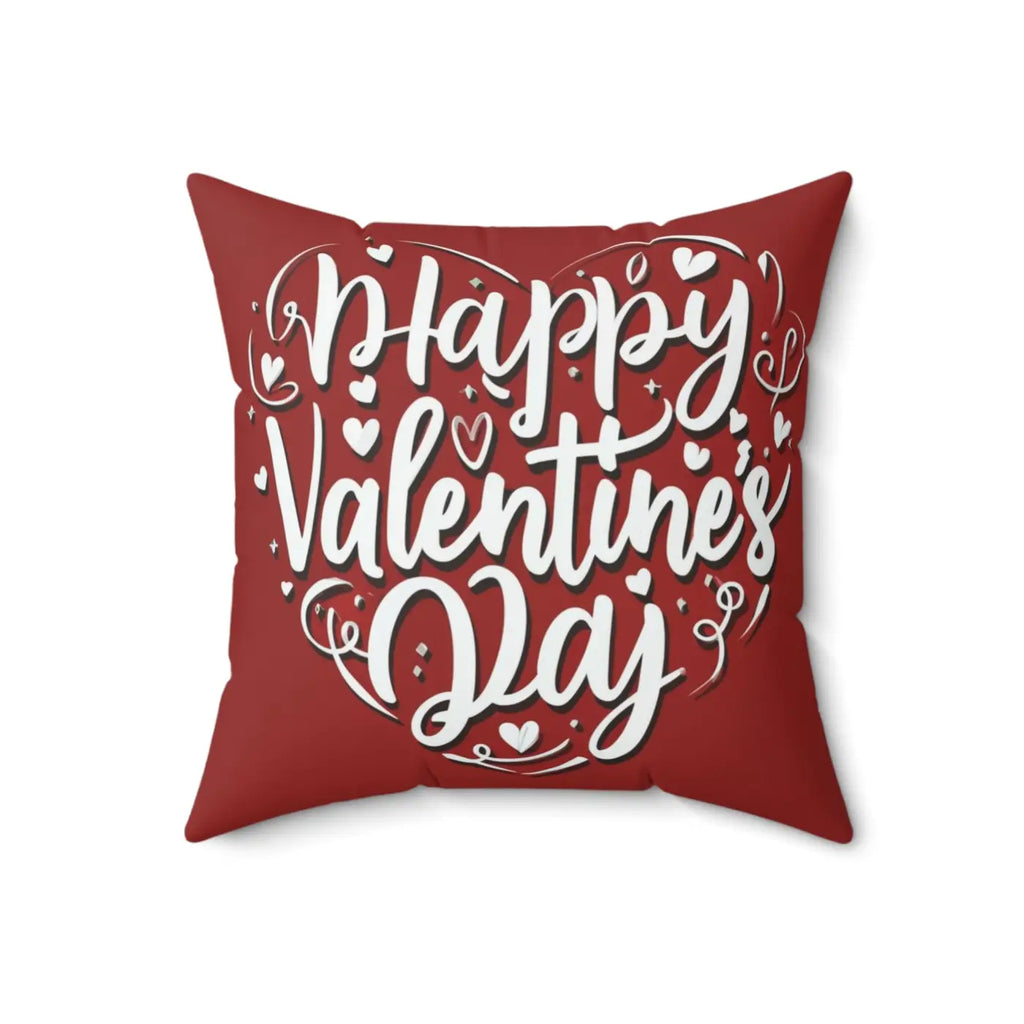 Heart Spun Polyester Square Throw Pillow - Valentine's Day - DipaliZ