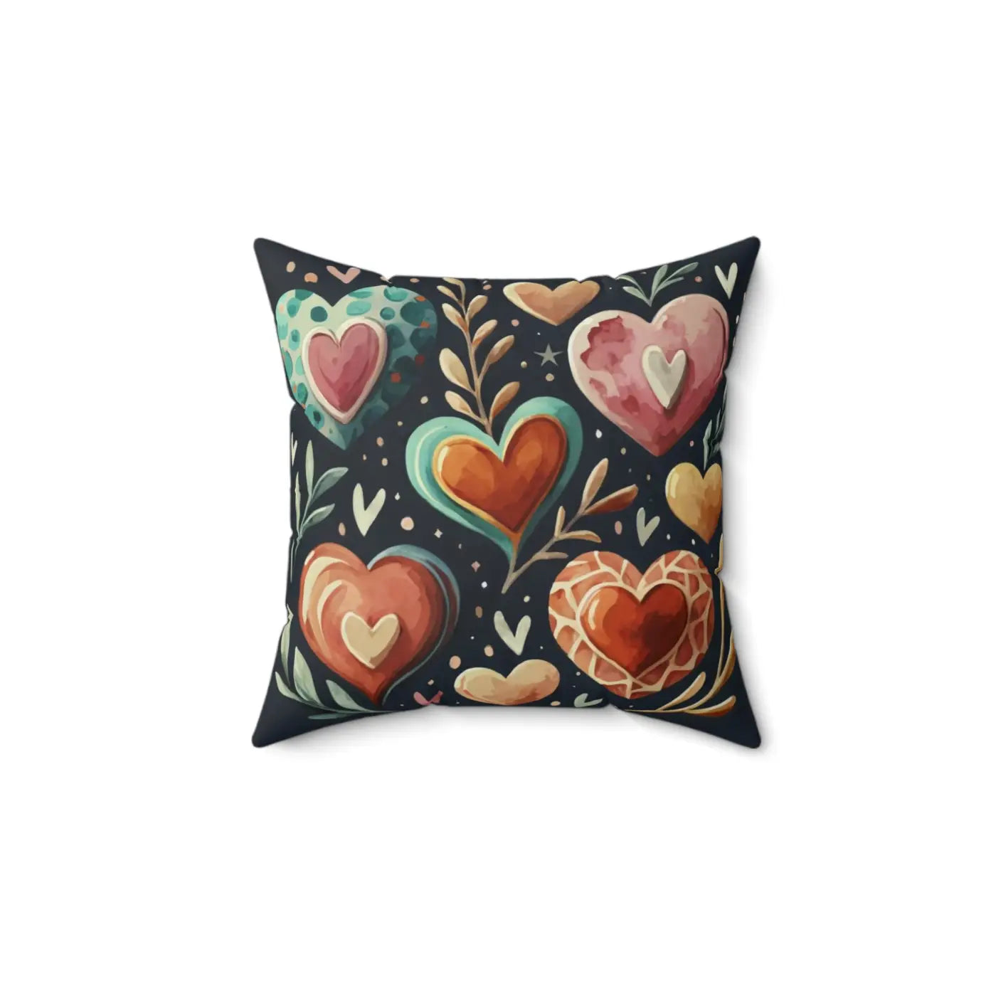 Hearts Throw Pillow - Polyester Square Valentine's Day - DipaliZ