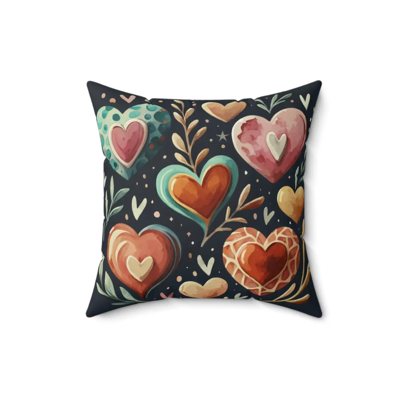 Hearts Throw Pillow - Polyester Square Valentine's Day - DipaliZ