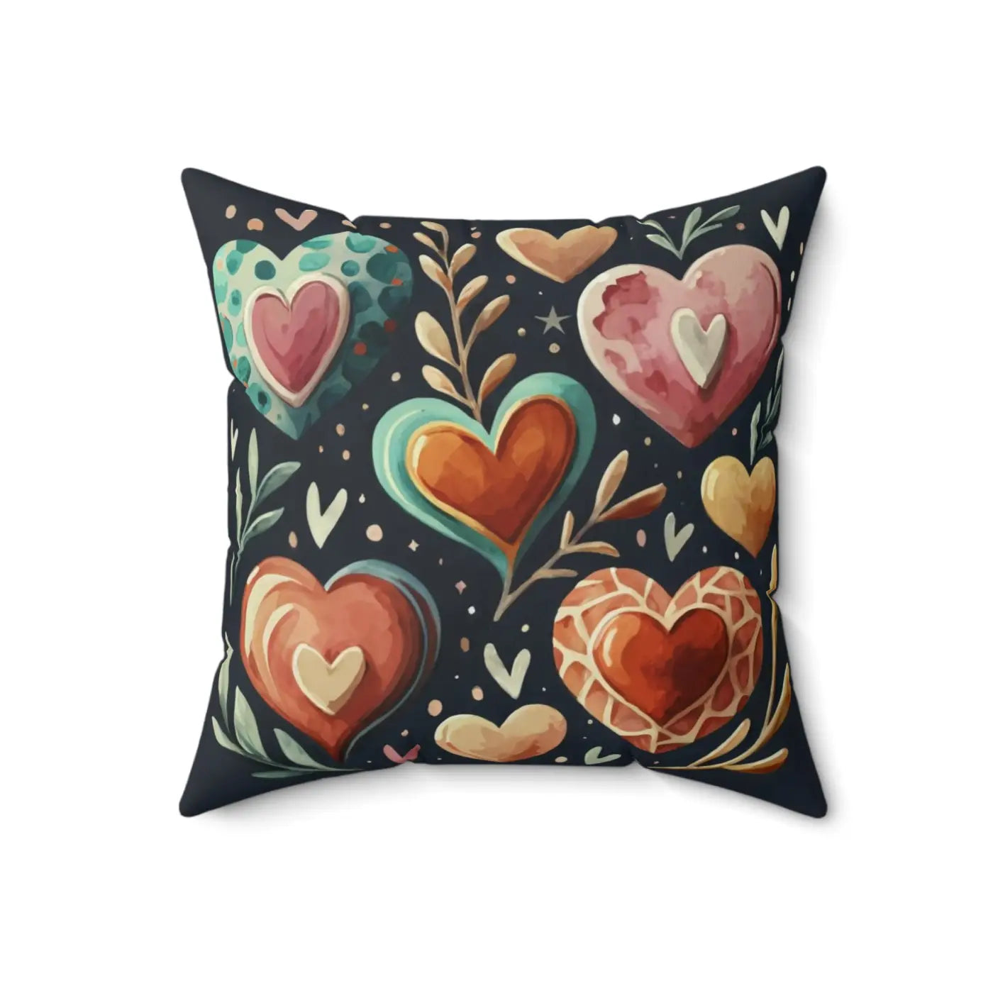 Hearts Throw Pillow - Polyester Square Valentine's Day - DipaliZ