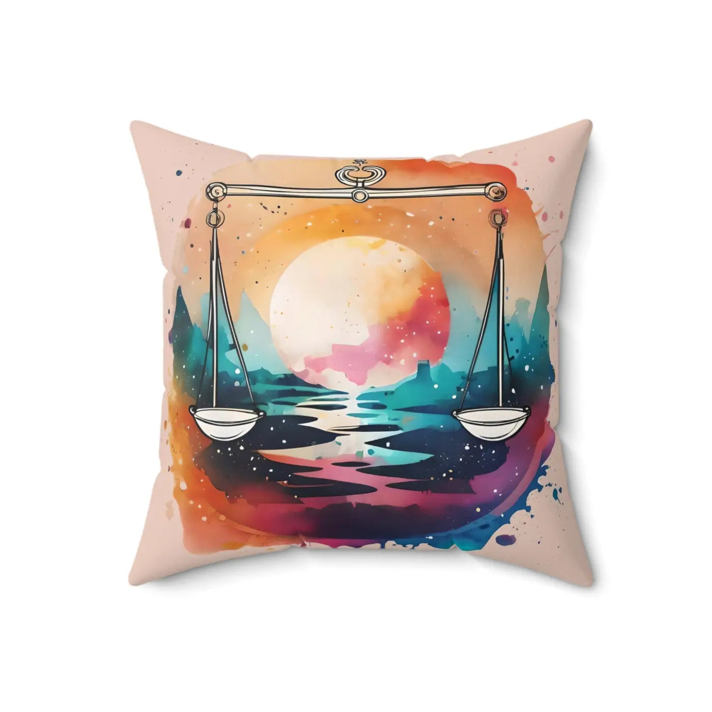 Libra Zodiac Throw Pillow - Spun Polyester Square - DipaliZ