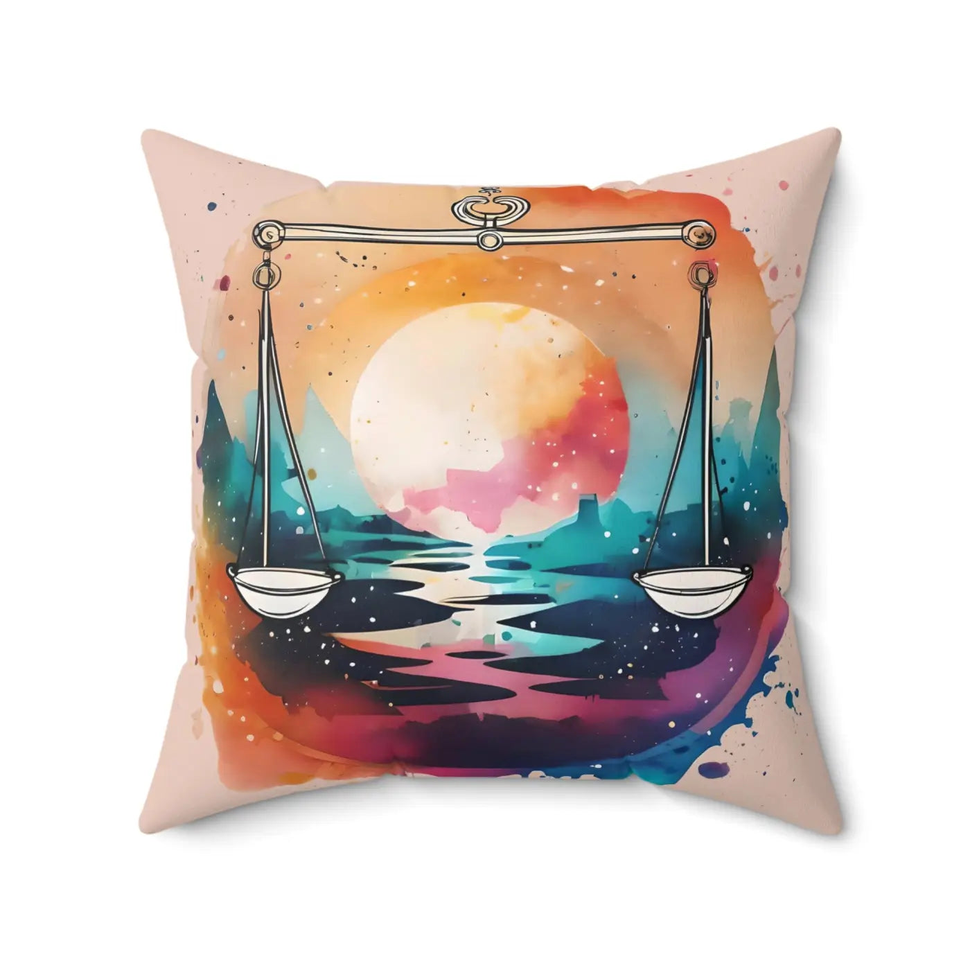 Libra Zodiac Throw Pillow - Spun Polyester Square - DipaliZ