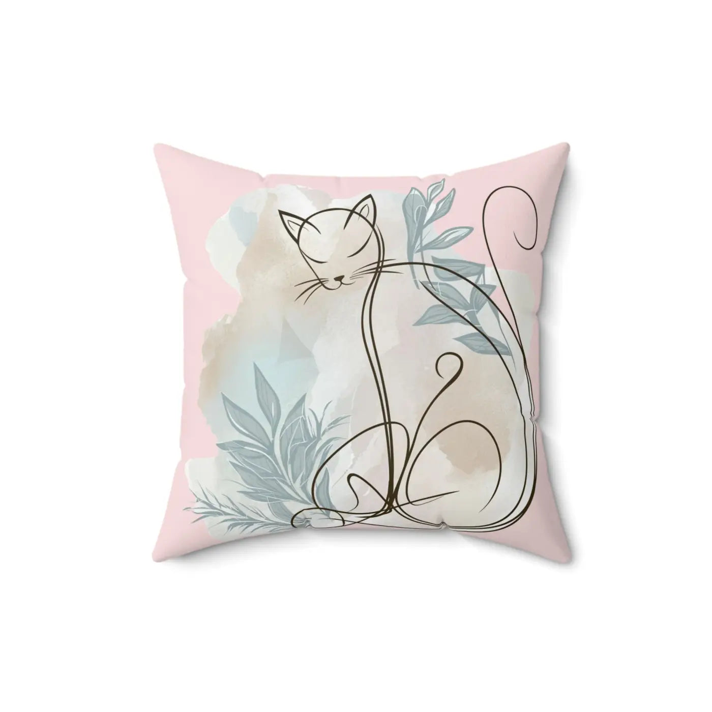 Purrfectly Plush Cat Spun Polyester Square Pillow - DipaliZ