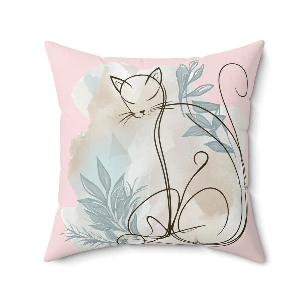 Purrfectly Plush Cat Spun Polyester Square Pillow - DipaliZ