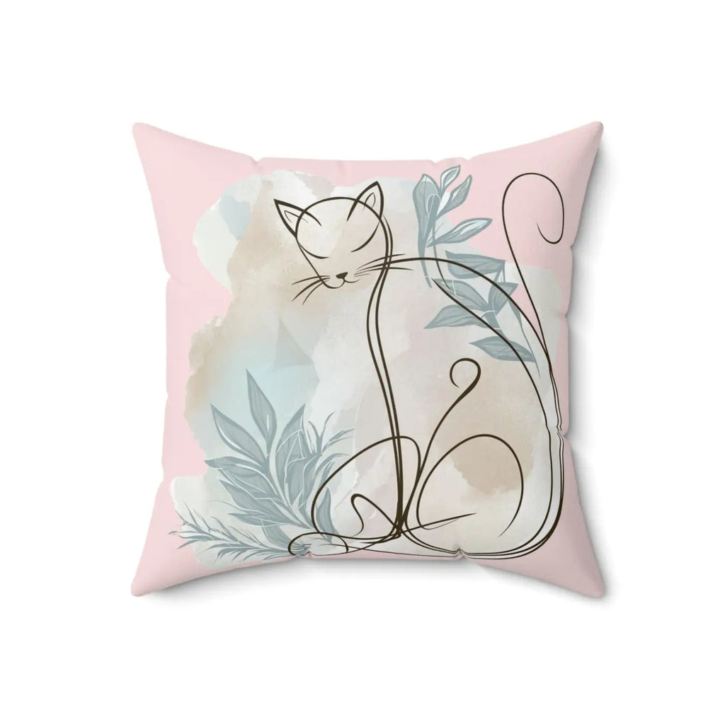 Purrfectly Plush Cat Spun Polyester Square Pillow - DipaliZ