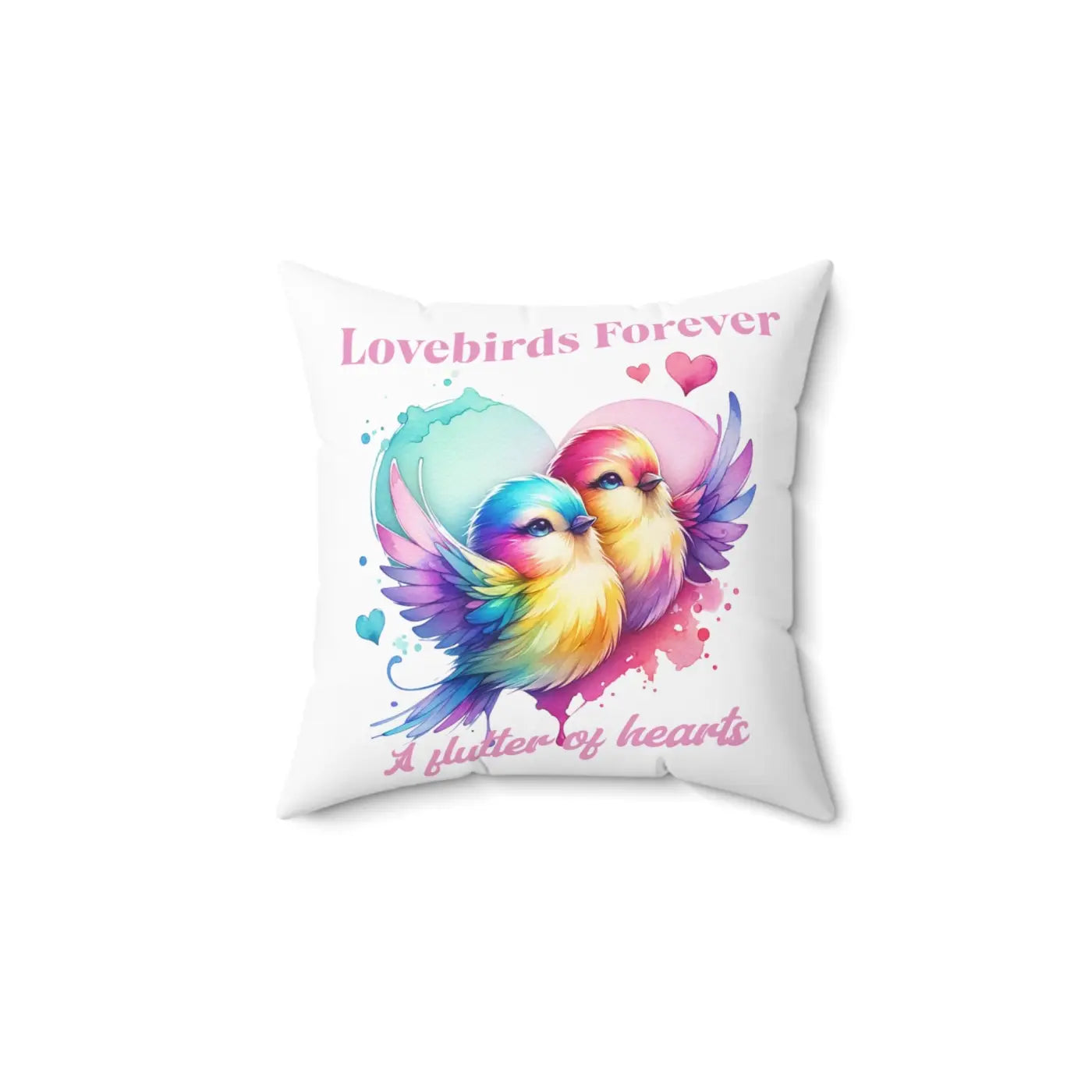 Lovebirds Throw Pillow - Spun Polyester Square Comfort - DipaliZ