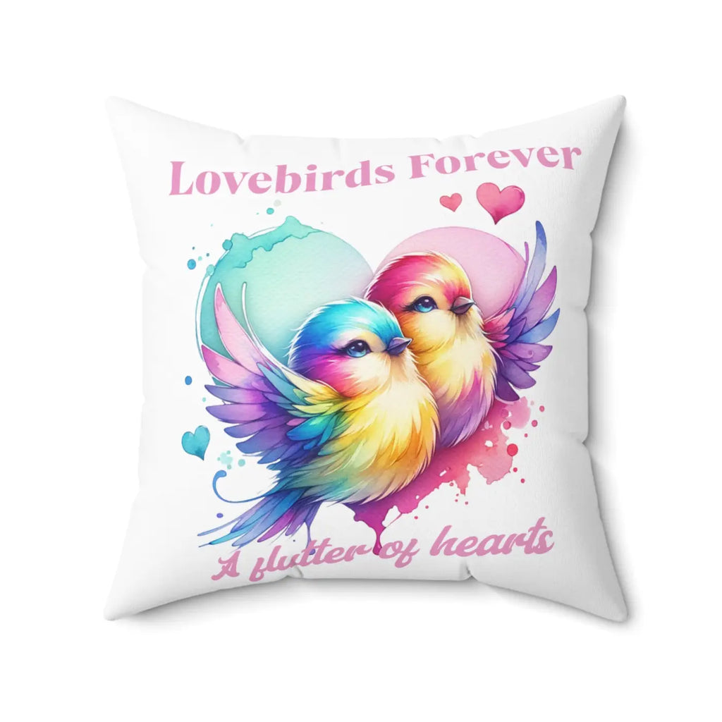 Lovebirds Throw Pillow - Spun Polyester Square Comfort - DipaliZ