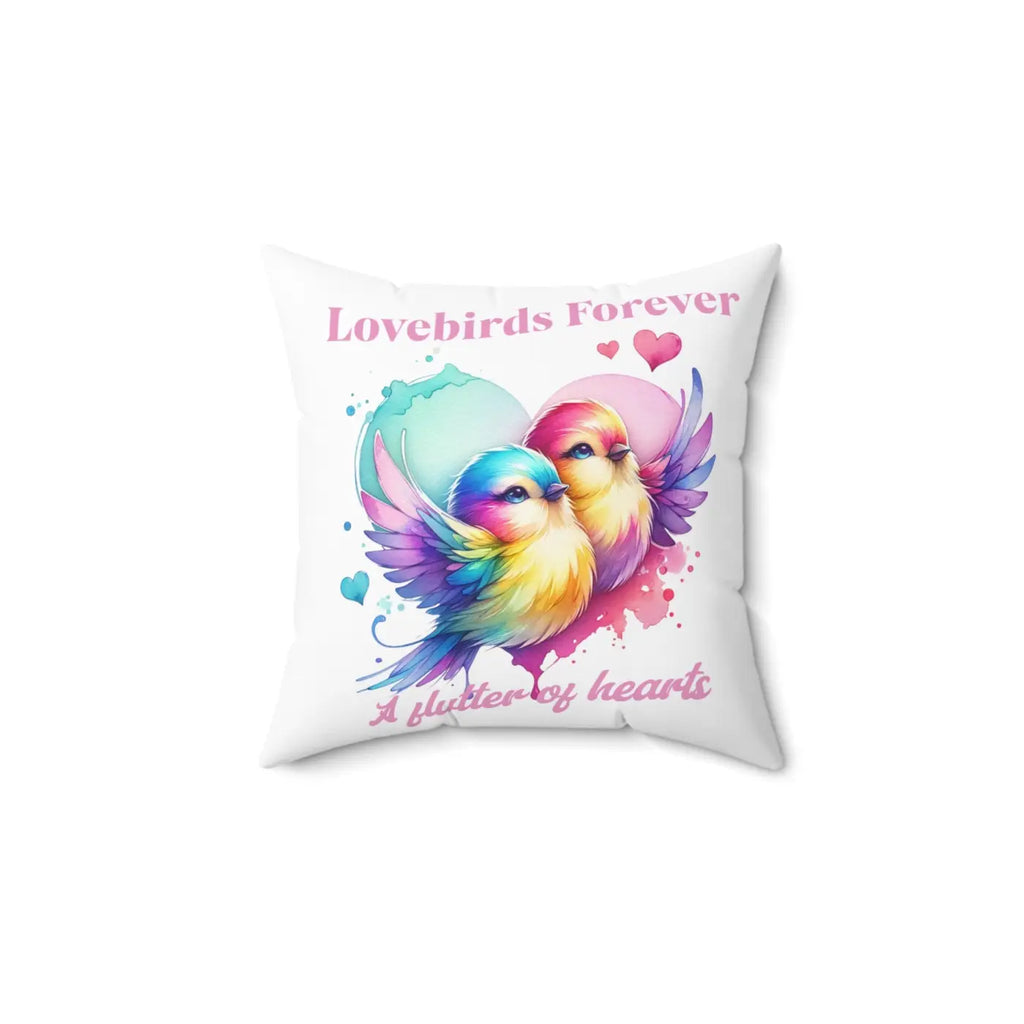 Lovebirds Throw Pillow - Spun Polyester Square Comfort - DipaliZ