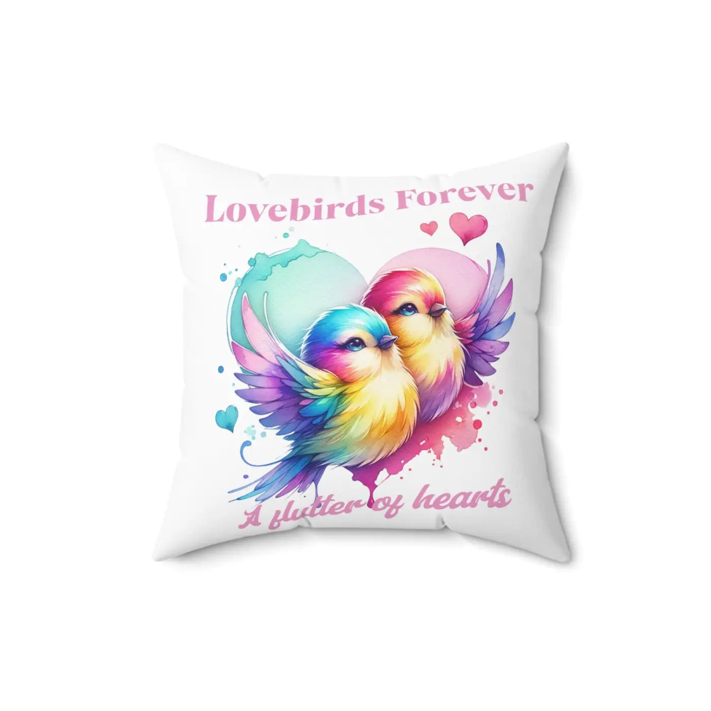 Lovebirds Throw Pillow - Spun Polyester Square Comfort - DipaliZ