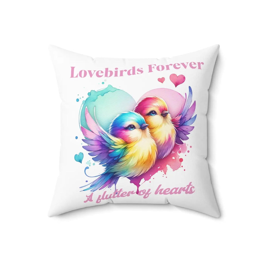 Lovebirds Throw Pillow - Spun Polyester Square Comfort - DipaliZ